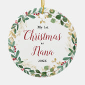 マイ初めてのクリスマスズナおばあちゃんエレガント写真 セラミックオーナメント (正面)