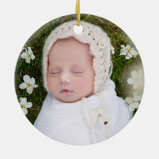 マイ初めてのクリスマスズナおばあちゃんエレガント写真 セラミックオーナメント (裏面)