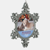 マイ初めてのクリスマスズピカスタムー写真 スノーフレークピューターオーナメント (左)