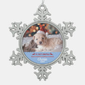 マイ初めてのクリスマスズピカスタムー写真 スノーフレークピューターオーナメント (正面)