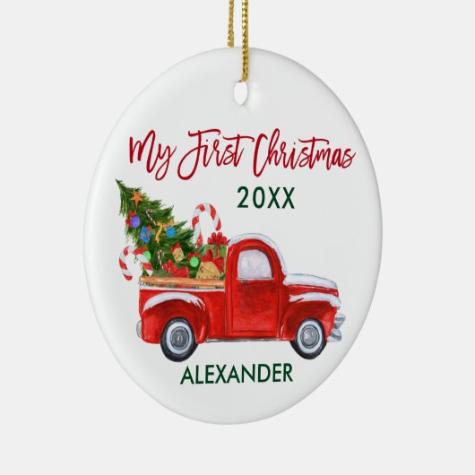 マイ初めてのクリスマストラックキャンディカネスベビー セラミックオーナメント (右)