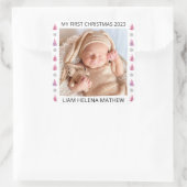 マイ初めてのクリスマスパーソナライズされたエレガントベビー写真 スクエアシール (バッグ)
