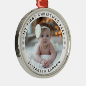 マイ初めてのクリスマスパーソナライズされたベビーフォトメタル メタルオーナメント (右)