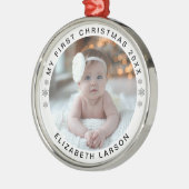 マイ初めてのクリスマスパーソナライズされたベビーフォトメタル メタルオーナメント (左)