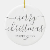 マイ初めてのクリスマスパーソナライズされたベビー写真 セラミックオーナメント (裏面)