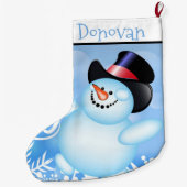 マイ初めてのクリスマスパーソナライズされた雪だるま ラージクリスマスストッキング (裏面)