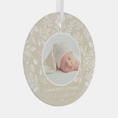 マイ初めてのクリスマスフォトアイボリー ガラスオーナメント (正面右)