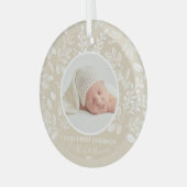 マイ初めてのクリスマスフォトアイボリー ガラスオーナメント (正面左)