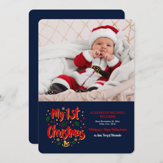 マイ初めてのクリスマスフォトグリーティングカード シーズンカード (正面/裏面)
