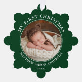 マイ初めてのクリスマスフォトグリーンオーナメントカード オーナメントカード (正面)