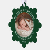 マイ初めてのクリスマスフォトグリーンオーナメントカード オーナメントカード (左)