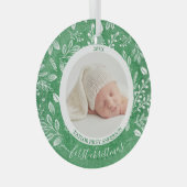 マイ初めてのクリスマスフォトグリーン ガラスオーナメント (正面右)