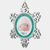 マイ初めてのクリスマスフォトグリーン スノーフレークピューターオーナメント (右)