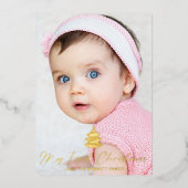 マイ初めてのクリスマスフォトホリデースクリプト 箔シーズンカード (正面)