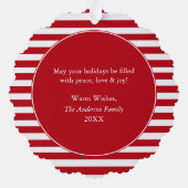 マイ初めてのクリスマスフォトレッドストライプズ オーナメントカード (裏面)