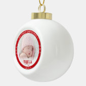 マイ初めてのクリスマスフォトレッドセラミックボールオーナメント セラミックボールオーナメント (右)