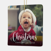 マイ初めてのクリスマスフォト新生児 セラミックオーナメント (左)
