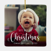 マイ初めてのクリスマスフォト新生児 セラミックオーナメント (裏面)