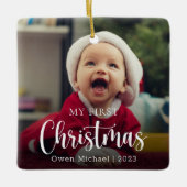 マイ初めてのクリスマスフォト新生児 セラミックオーナメント (正面)