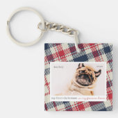 マイ初めてのクリスマスフォーエバーホームプレイドペットフォト キーホルダー (正面)