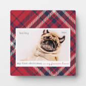 マイ初めてのクリスマスフォーエバーホームプレイドペットフォト フォトプラーク (正面)