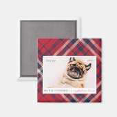 マイ初めてのクリスマスフォーエバーホームプレイドペットフォト マグネット (正面/裏面)