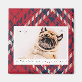 マイ初めてのクリスマスフォーエバーホームプレイドペットフォト マグネット (正面)