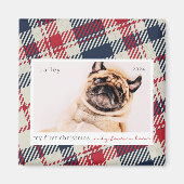 マイ初めてのクリスマスフォーエバーホームプレイドペットフォト マグネット (正面)