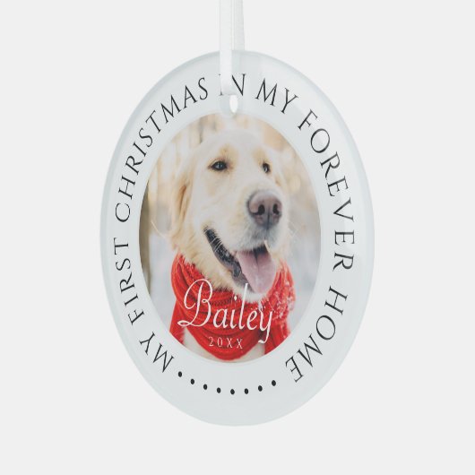 マイ初めてのクリスマスフォーエバーモダンホームペット ガラスオーナメント (正面左)