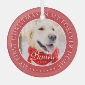 マイ初めてのクリスマスフォーエバーモダンホームペット ガラスオーナメント (正面)