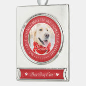 マイ初めてのクリスマスフォーエバーモダンホームペット シルバープレートバナーオーナメント (左)