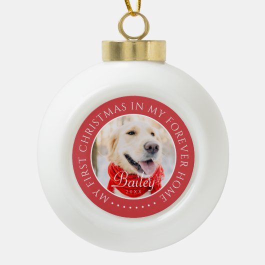 マイ初めてのクリスマスフォーエバーモダンホームペット セラミックボールオーナメント (正面)