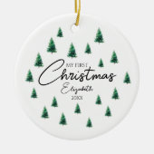 マイ初めてのクリスマスベビーのモダン写真 セラミックオーナメント (正面)