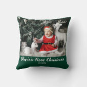 マイ初めてのクリスマスベビーカスタムフォトスクリプトシンプル クッション (裏面)