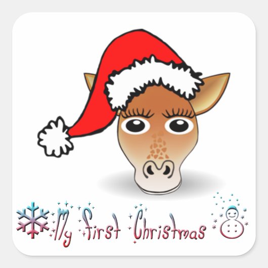 マイ初めてのクリスマスベビーキリン スクエアシール (正面)