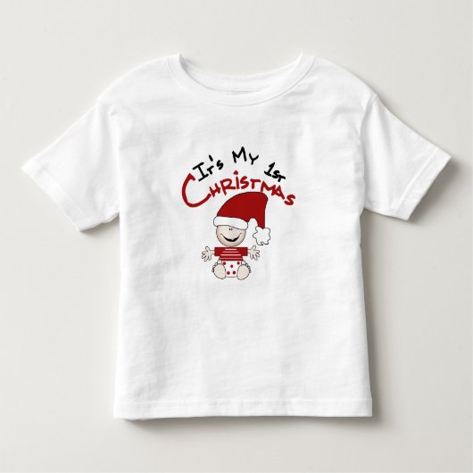マイ初めてのクリスマスベビーサンタTシャツとギフト トドラーTシャツ (正面)