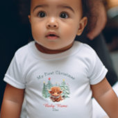 マイ初めてのクリスマスベビーバイソン名前をカスタムするキープサケ ベビーボディスーツ
