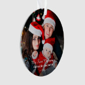 マイ初めてのクリスマスベビーファミリーフォトカスタム オーナメント (正面)