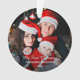 マイ初めてのクリスマスベビーファミリーフォトカスタム オーナメント