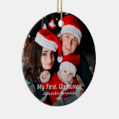 マイ初めてのクリスマスベビーファミリーフォトカスタム セラミックオーナメント (右)