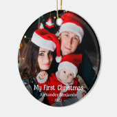 マイ初めてのクリスマスベビーファミリーフォトカスタム セラミックオーナメント (左)
