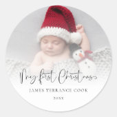 マイ初めてのクリスマスベビーフォトオーバーレイ名 ラウンドシール (正面)