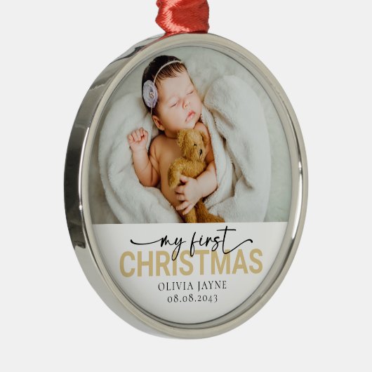 マイ初めてのクリスマスベビーフォトキープサケ メタルオーナメント (右)
