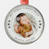 マイ初めてのクリスマスベビーフォトキープサケ メタルオーナメント (正面)