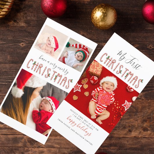 マイ初めてのクリスマスベビーフォトコラージュ シーズンカード