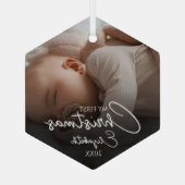 マイ初めてのクリスマスベビーフォトスクエレガントリプト ガラスオーナメント (裏面)