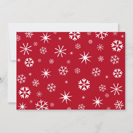 マイ初めてのクリスマスベビーフォトスノーフレークスシック赤 シーズンカード (裏面)