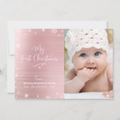 マイ初めてのクリスマスベビーフォトスノーフレークバラ金ゴールド シーズンカード (正面)