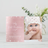 マイ初めてのクリスマスベビーフォトスノーフレークバラ金ゴールド シーズンカード (スタンド正面)