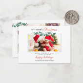 マイ初めてのクリスマスベビーフォトホリデイ ノートカード (正面/裏面インサイチュ)